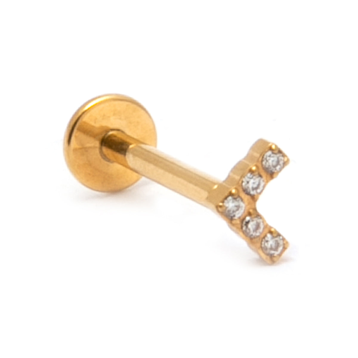 V White Piercing Stud