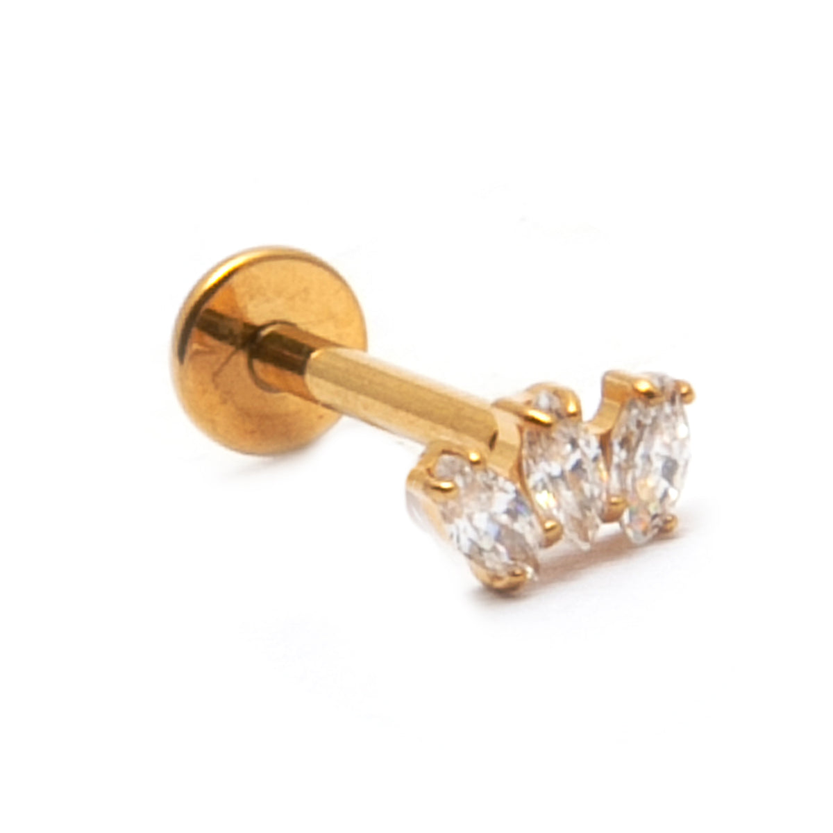 White Naveta Piercing Stud