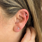 White Naveta Piercing Stud