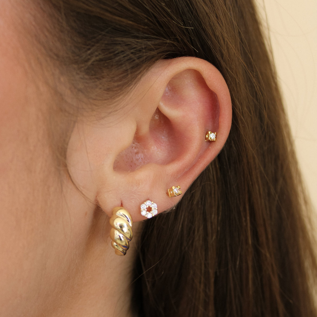 Mini Croissant Huggie Earring