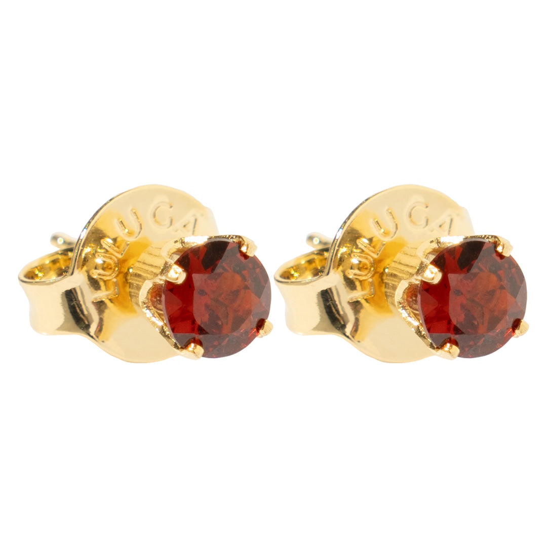 Round Garnet Stud