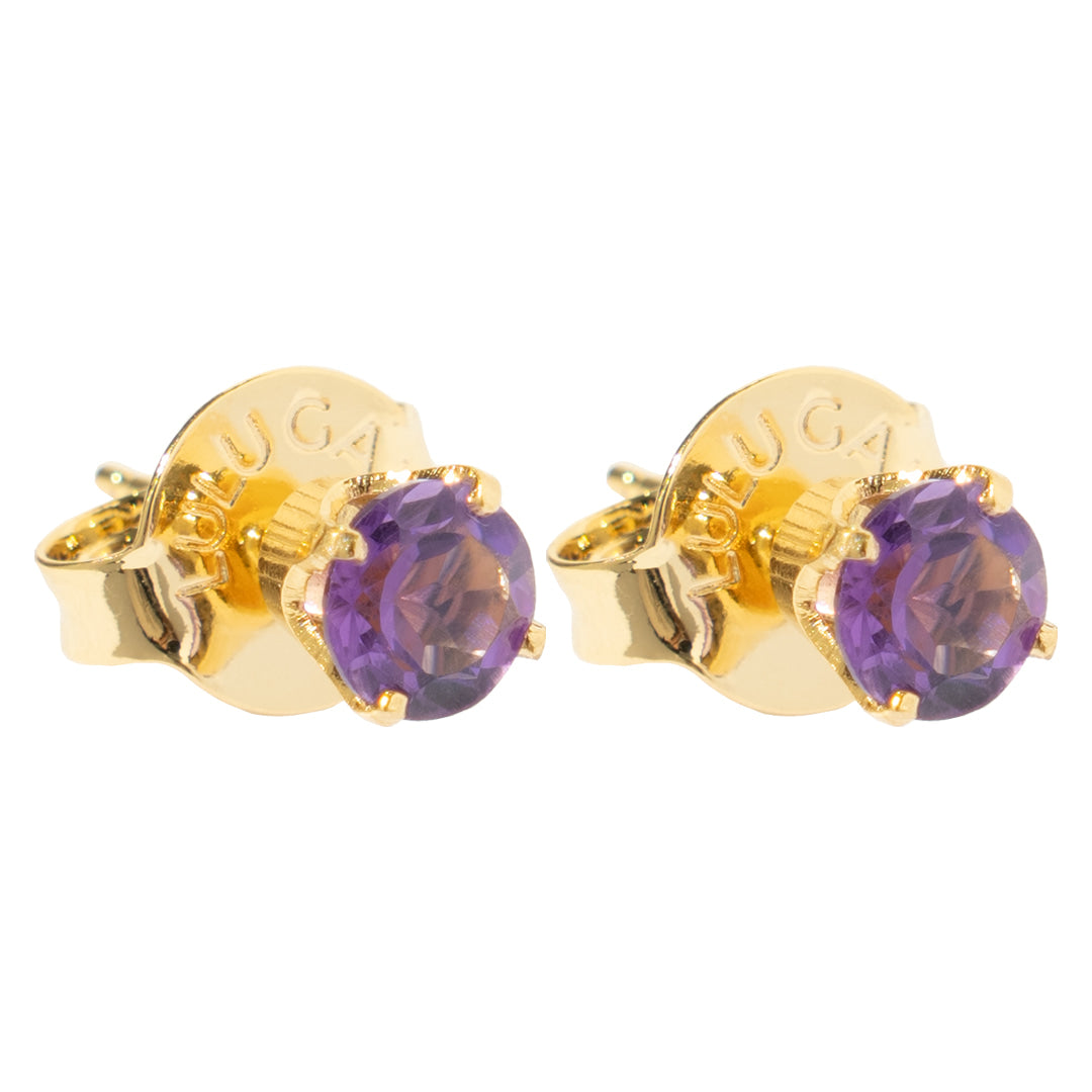 Round Amethyst Stud