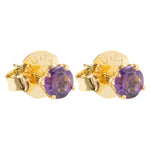 Round Amethyst Stud