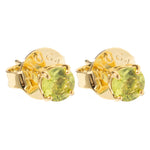 Round Peridot Stud