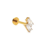Double Baguette Piercing Stud