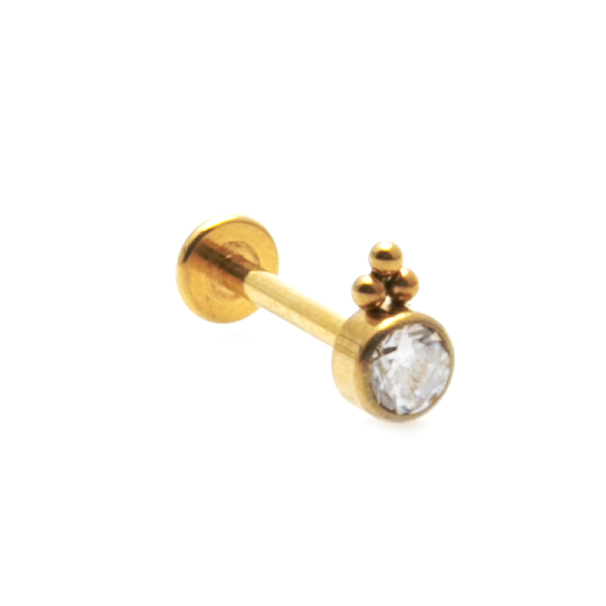 Bezel Trinity Piercing Stud