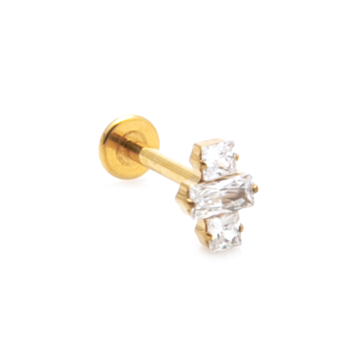 Baguette Trio Piercing Stud