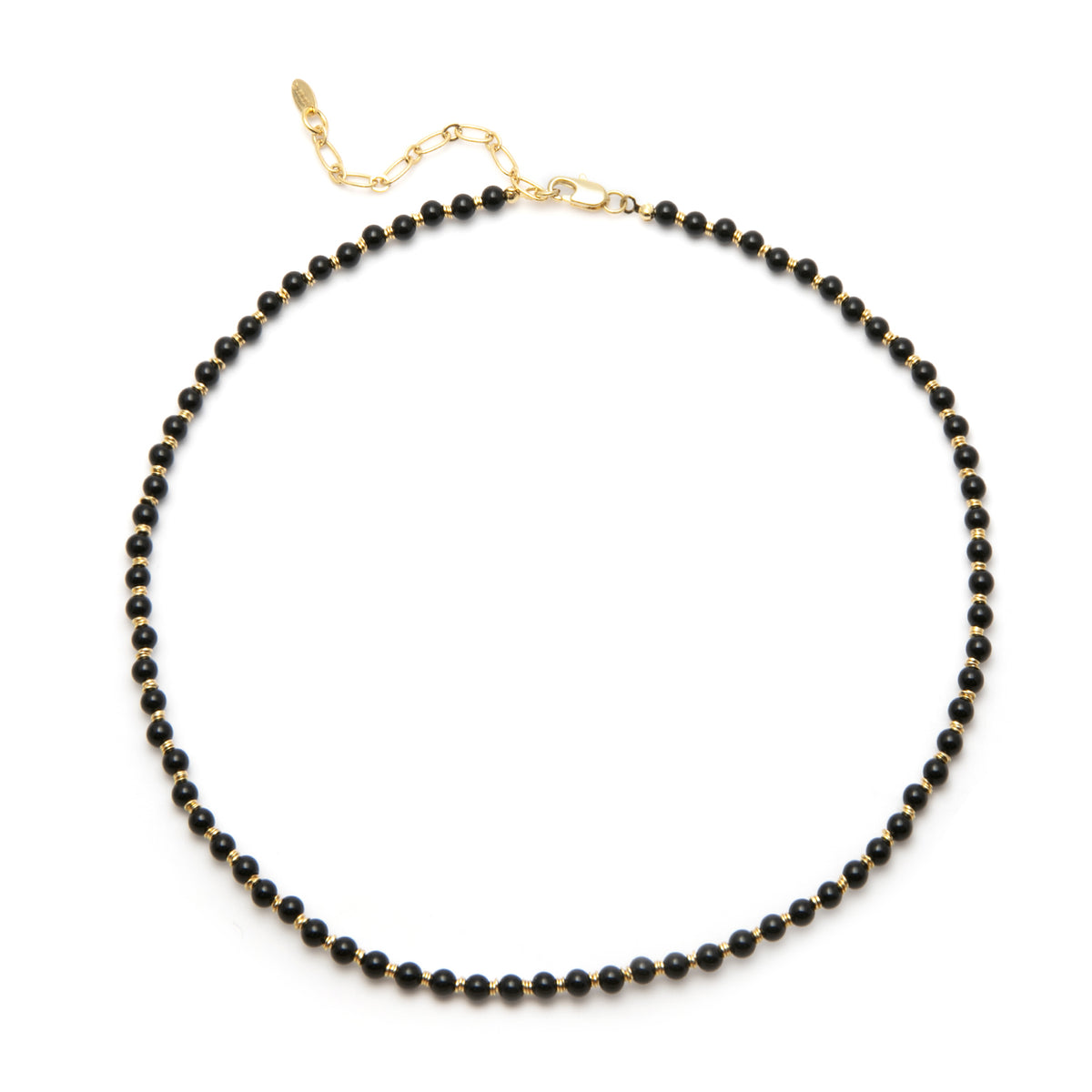 Black Agate Beaded Necklacee