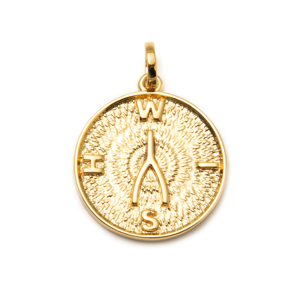 Wishbone Coin Pendant