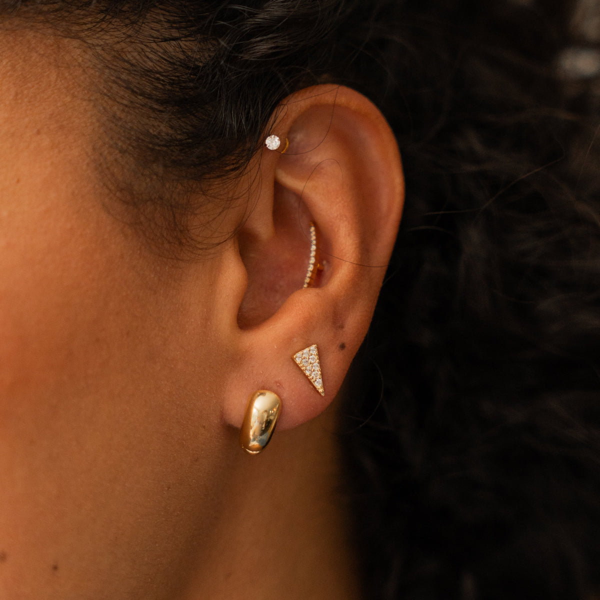 Pavé Triangle Stud