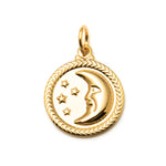 Moon and Star Coin Pendant