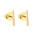Pave Bar Stud Earring