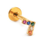 V Colorful Piercing Stud