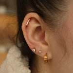 Bezel Trinity Piercing Stud