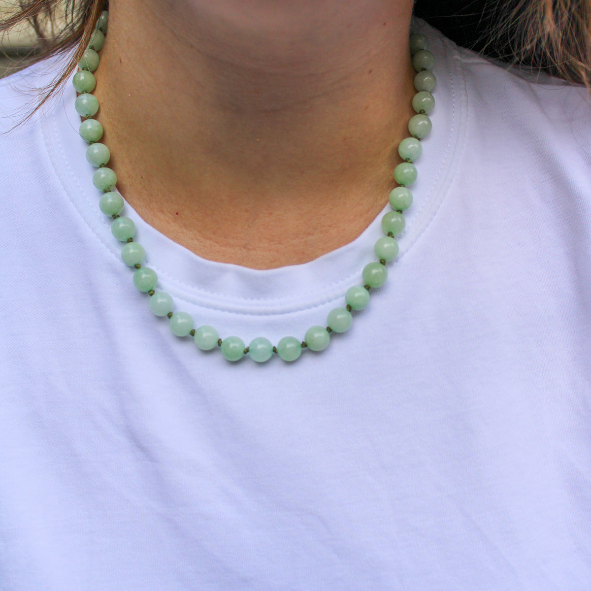 Mini Sara Necklace Light Green Jade