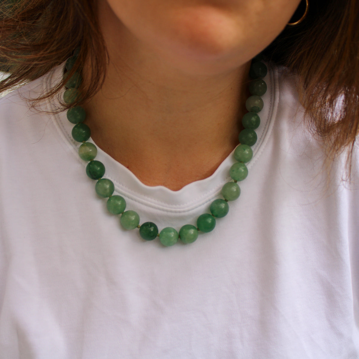 Sara Necklace Green Aventurine