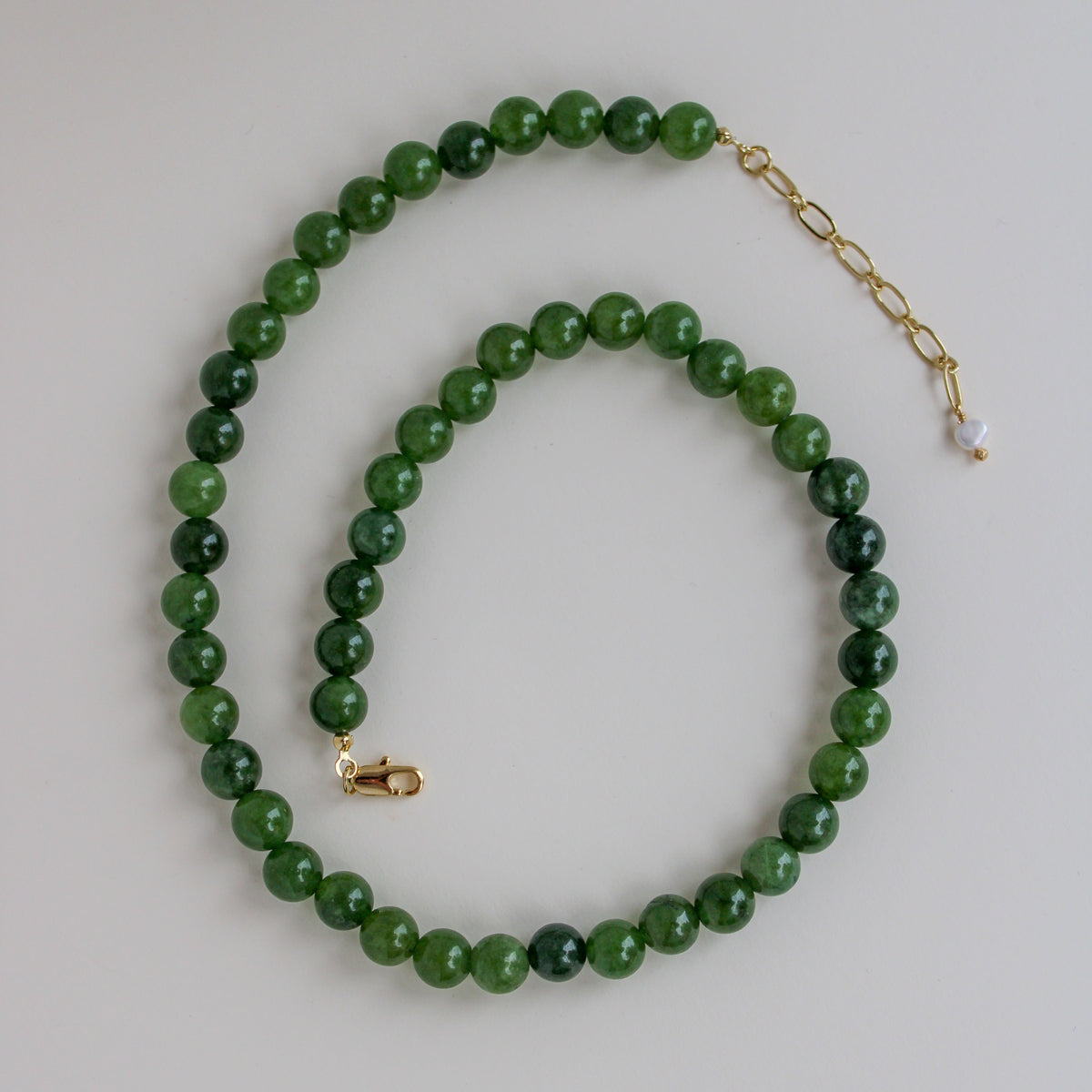 Mini Sara Necklace Green Jade
