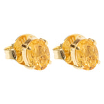Oval Citrine Stud