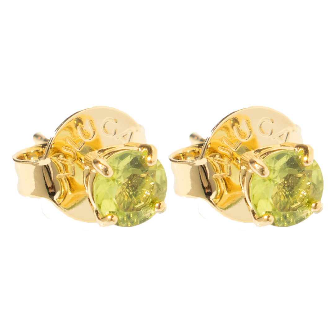 Round Peridot Stud