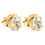 Oval White Topaz Stud