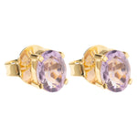 Oval Amethyst Stud